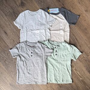 Cat & Jack Boys' Short Sleeve Tee Set in Light Gray, Heather, Navy, Mint